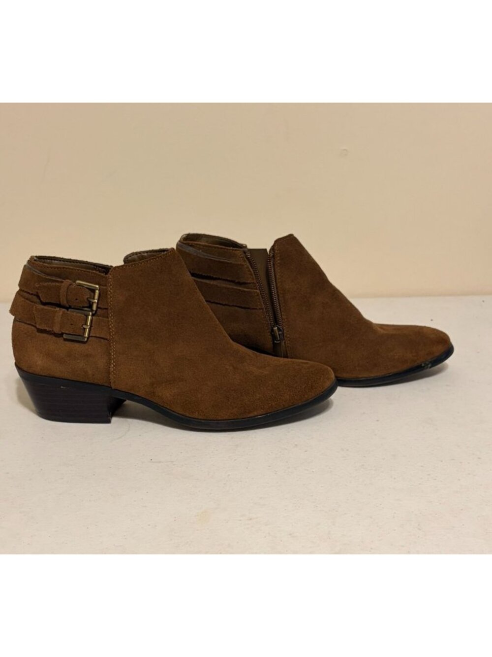 Women's Sam Edelman Petal Ankle Boots in Brown Suede Size 7.5